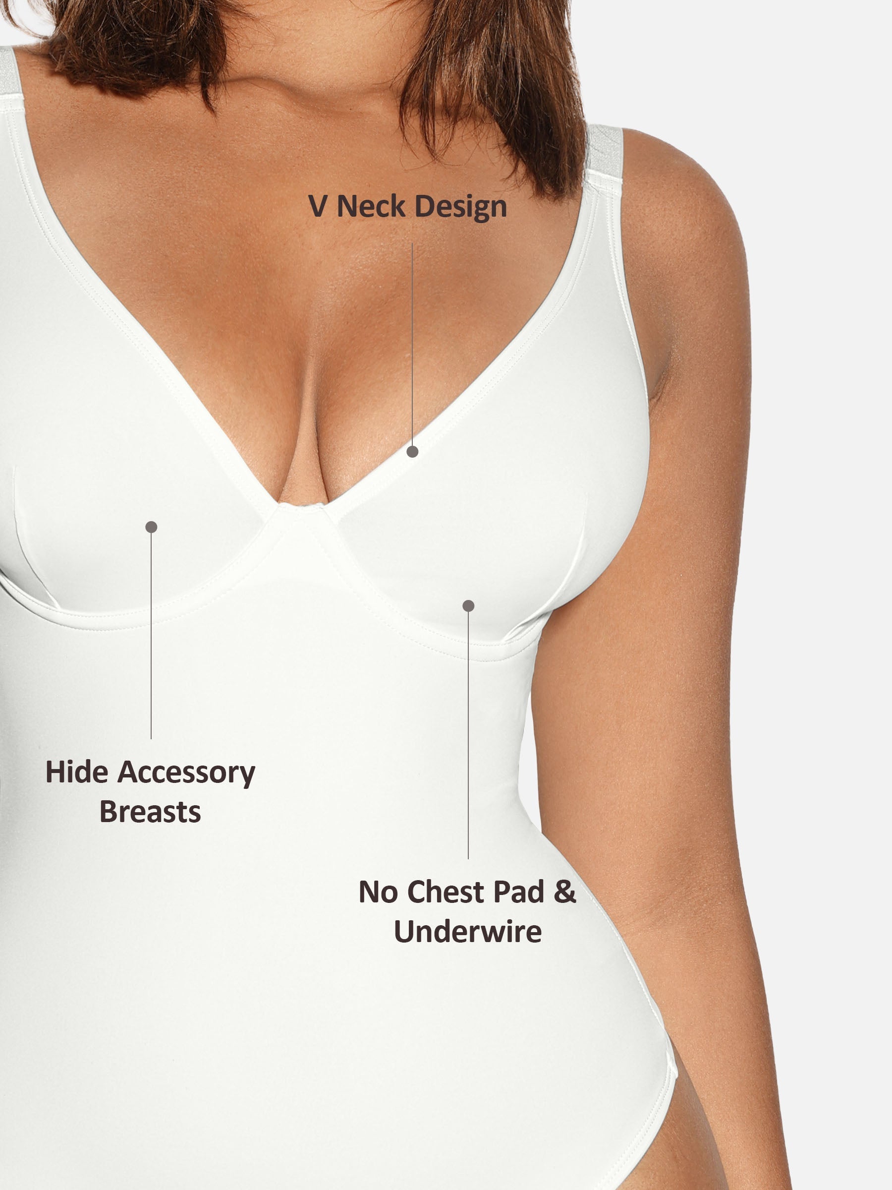 V-Neck Tummy Control Sculpt Bodysuit