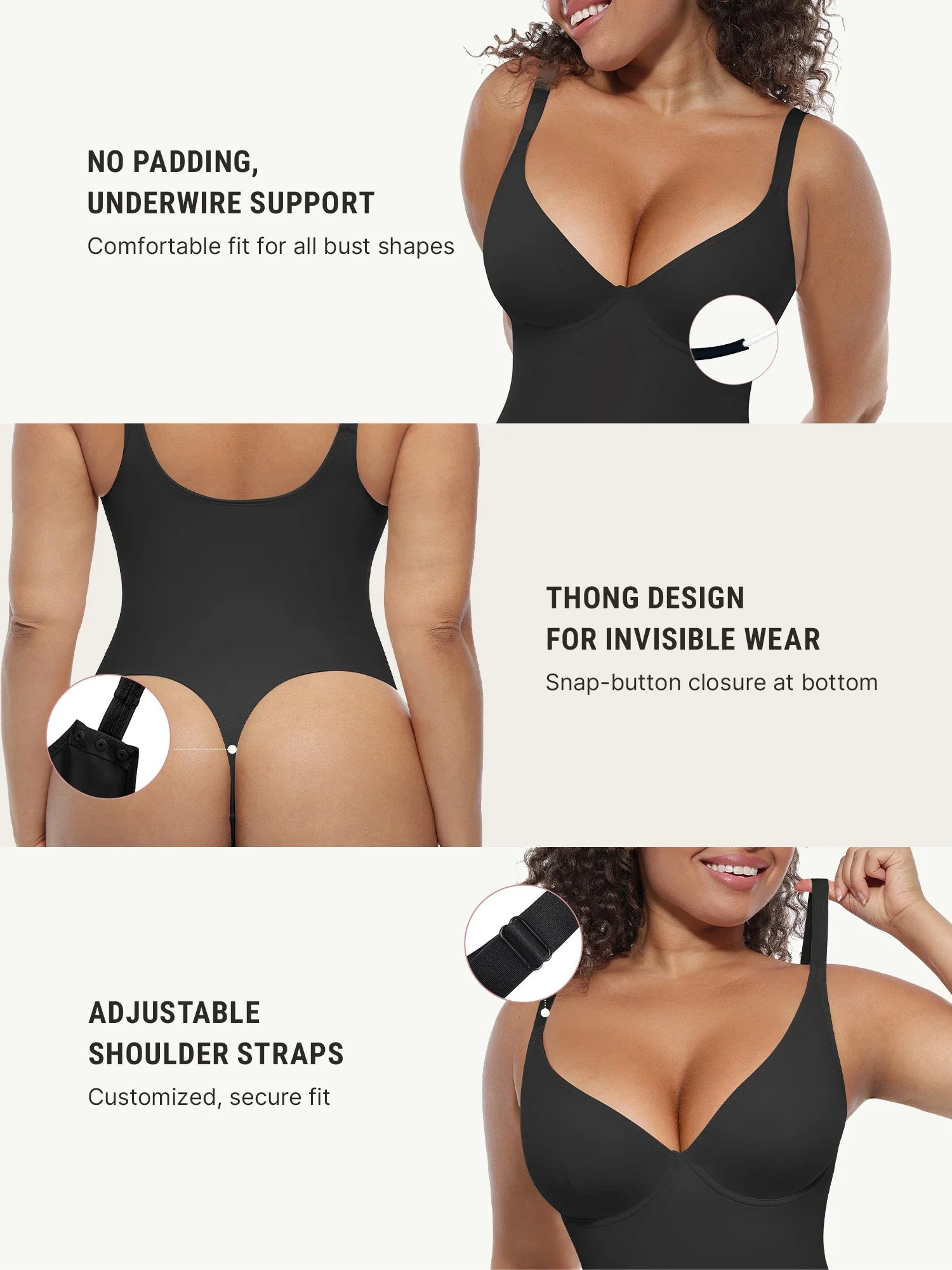 V-Neck Tummy Control Sculpt Bodysuit