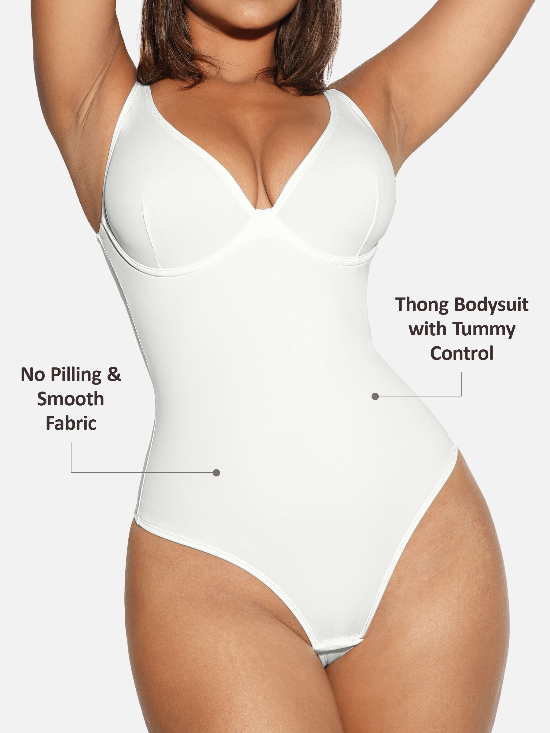 V-Neck Tummy Control Sculpt Bodysuit
