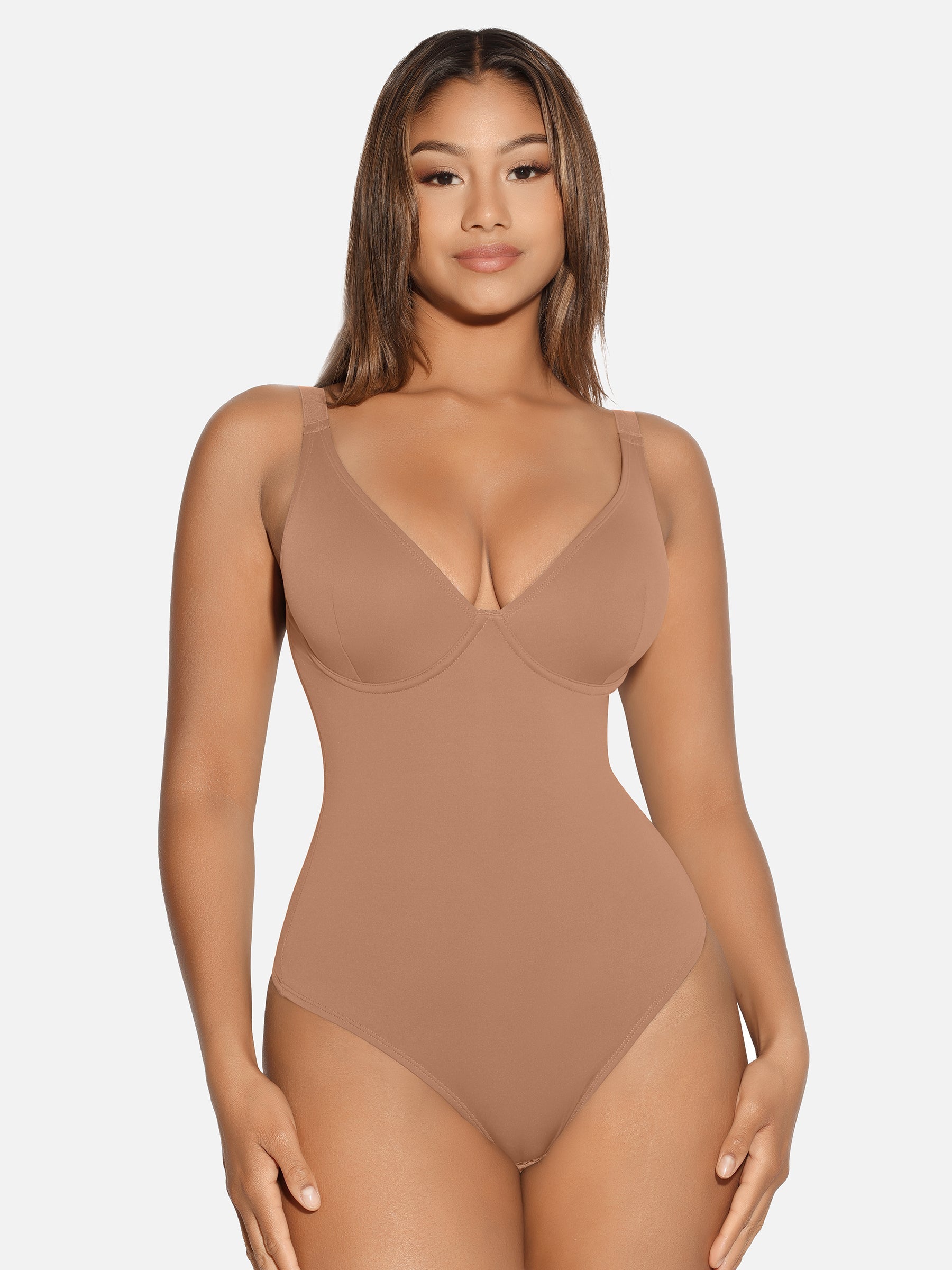 V-Neck Tummy Control Sculpt Bodysuit