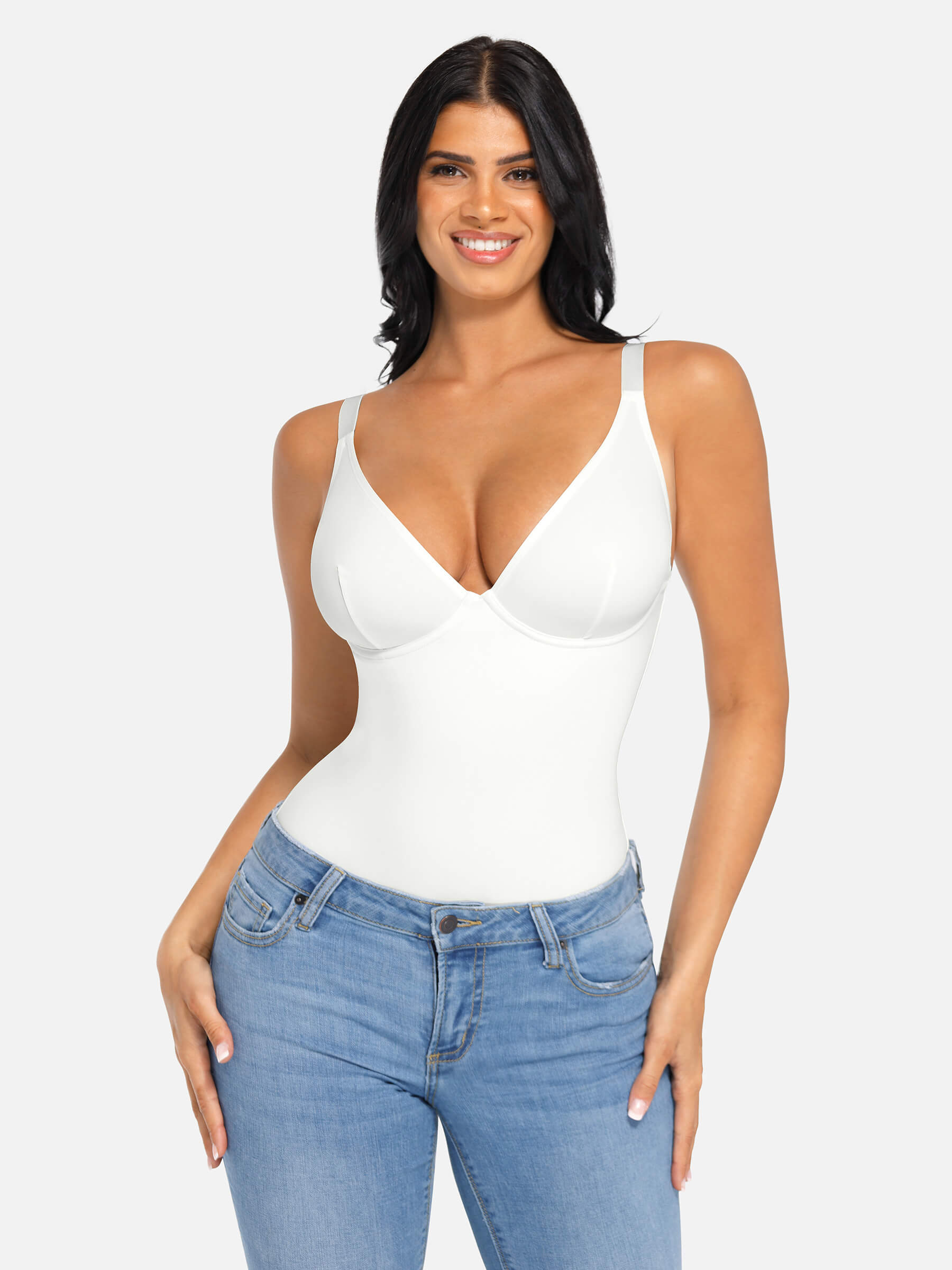 V-Neck Tummy Control Sculpt Bodysuit
